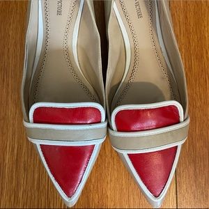 Pour La Victoire beige/red Bethany loafers